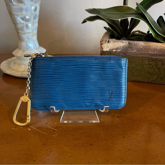 Louis Vuitton Handbags - HARD TO FIND Blue Epi Louis Vuitton Pochette Cles Leather Wallet Coin Purse